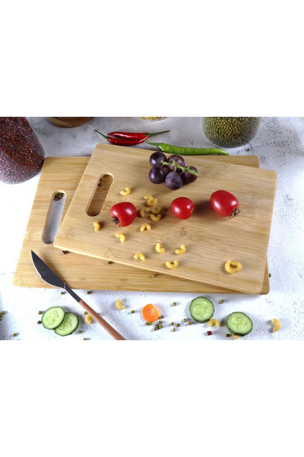 CPC Plastik Ambalaj CPC e-ticaret Bambu Kesme Tahtası 2'li Takım 20x28 / 24x33 cm