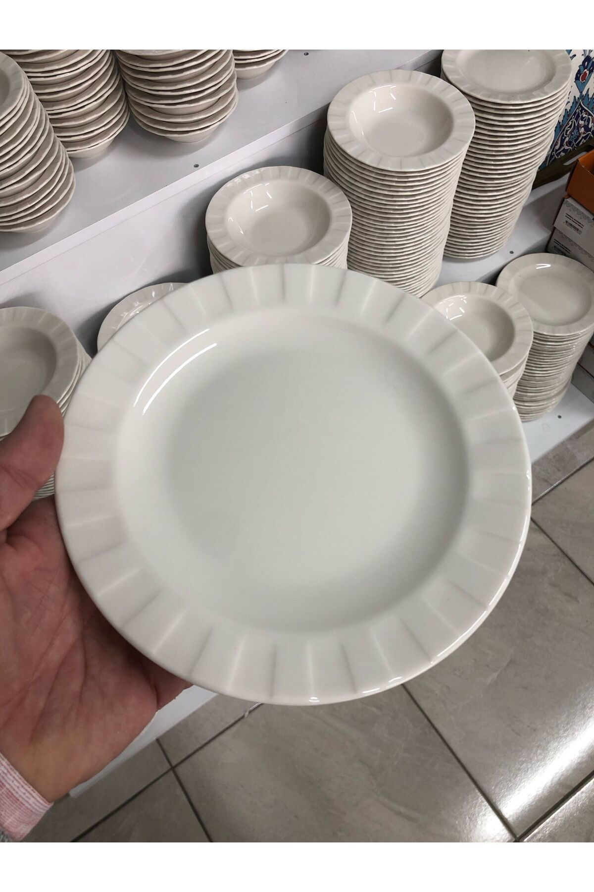 SARE Porselen Pasta Tabağı %100 Porselen Tatlı Tabağı Kahvaltılık (6'lı)