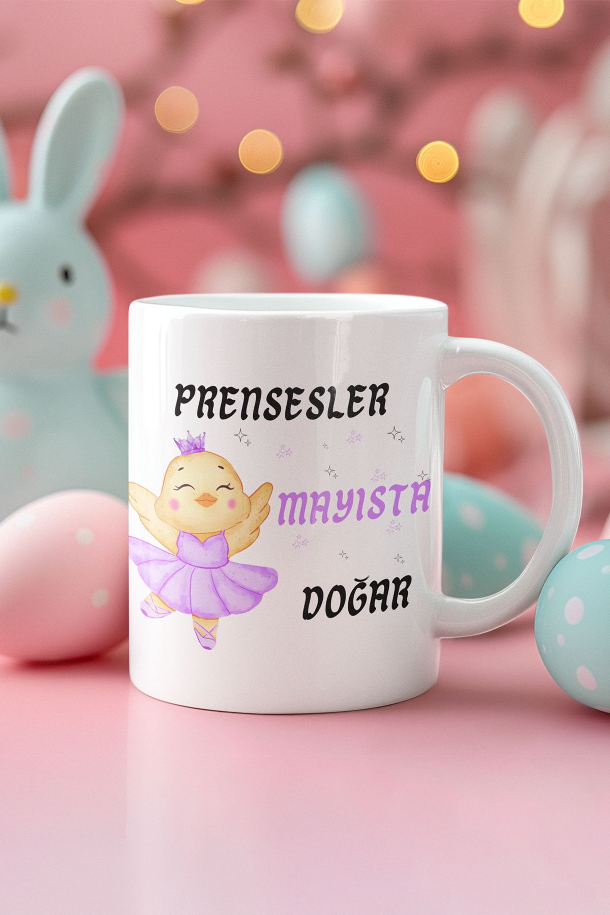 qoeuyl boutique Prensesler Bu Ayda Doğar Baskılı Doğum Günü Özel Gün Arkadaş, Sevgiliye Hediyelik Beyaz Kupa Bardak