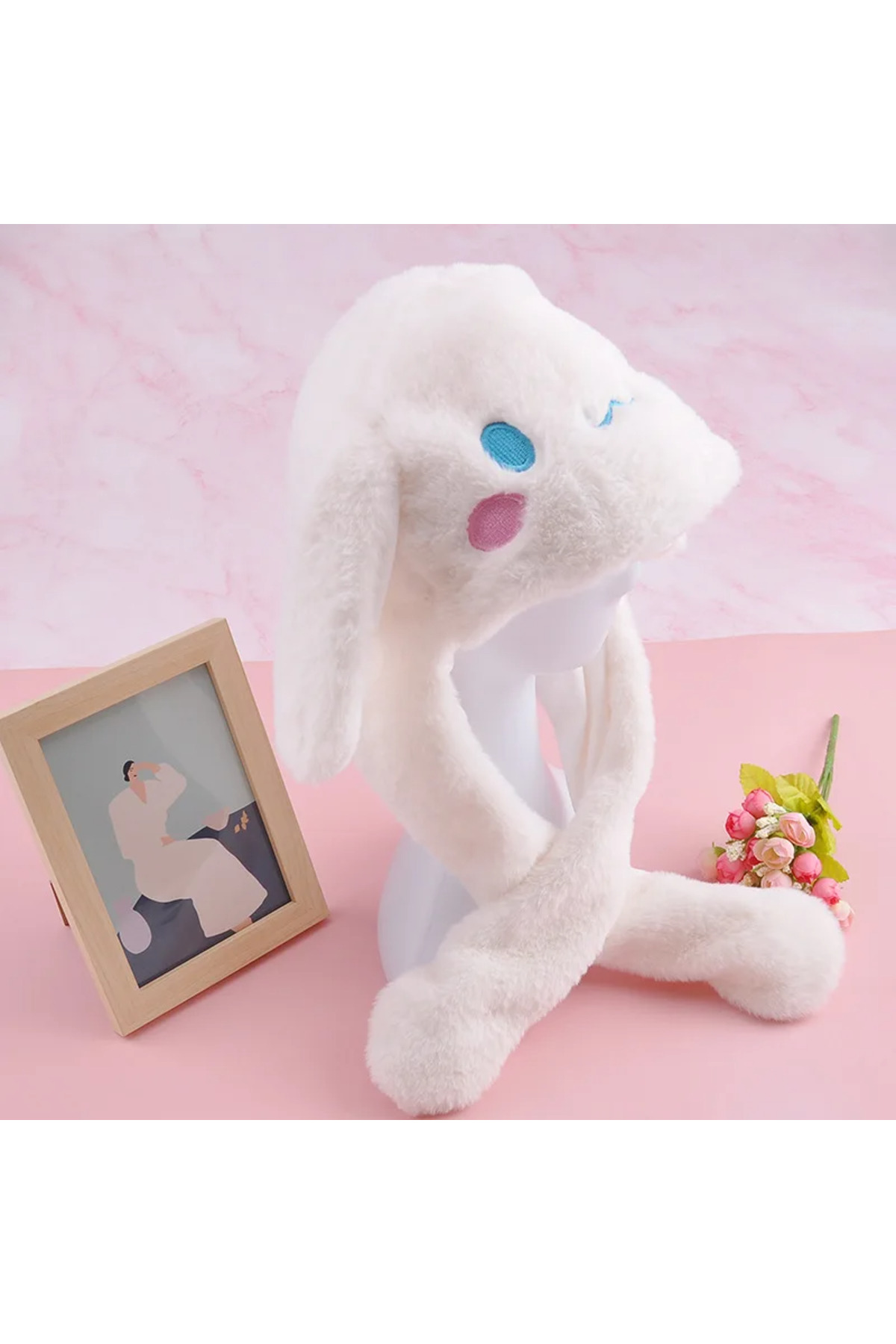 MJ TOYS Sanrio Kuromi Cinnamoroll My Melody Şapka Kulakları Hareket Eden Şapka Işıklı Modlu Peluş Bere Şapka fotoğrafı 3 (önizleme)