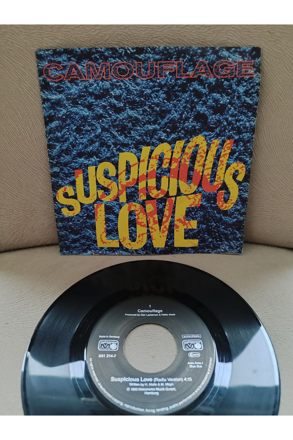 Plakperest CAMOUFLAGE - Suspicious Love - 1993 Almanya Basım Nadir 45lik Plak 2.EL