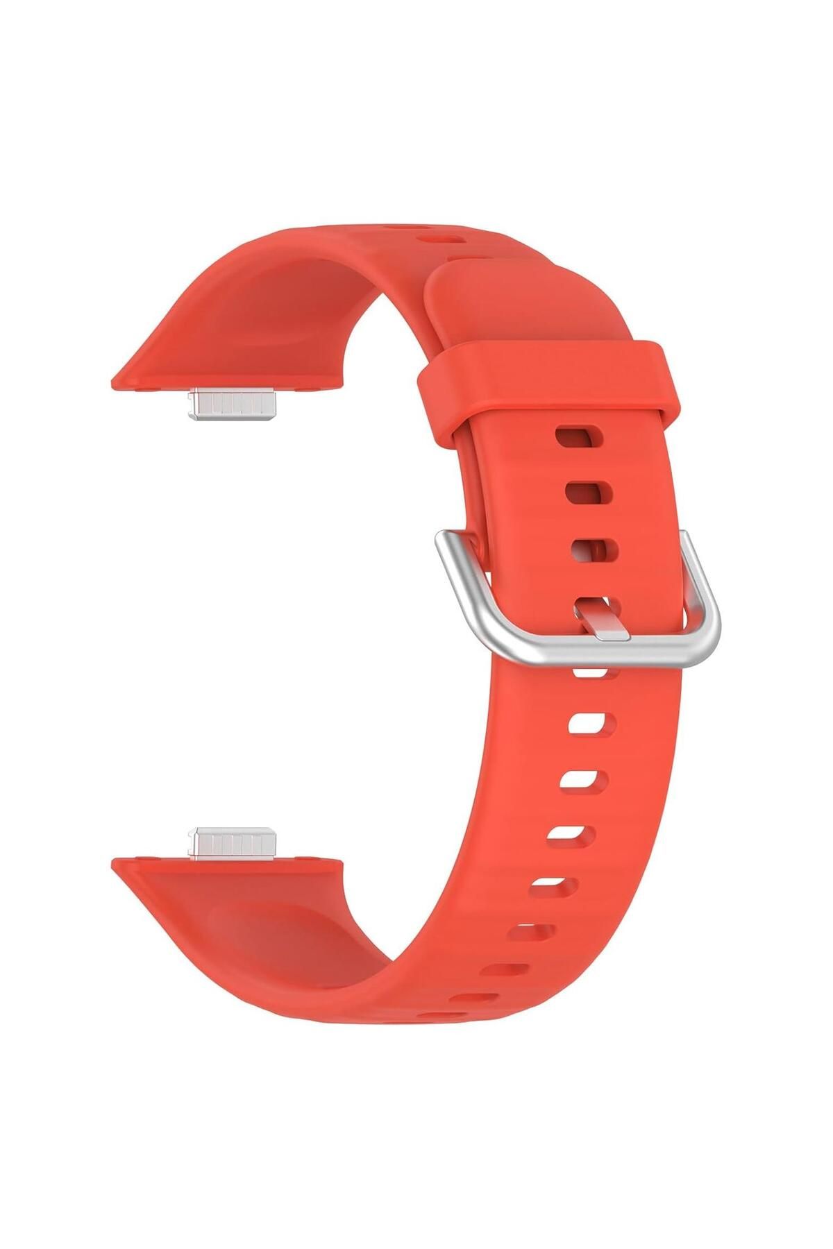 Microsonic Huawei Watch Fit 4 Kordon, Silicone Sport Band Turuncu
