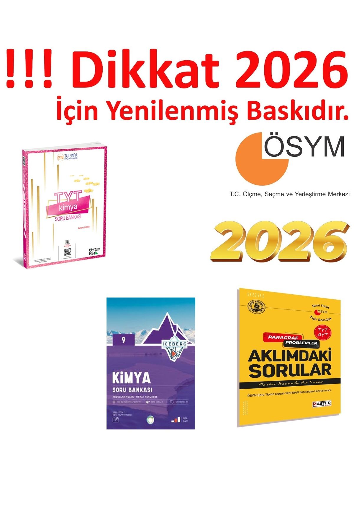 Üç Dört Beş Yayıncılık Üç Dört Beş Yayıncılık TYT Kimya Soru Bankası & Okyanus Yayıncılık 9. Sınıf İceberg Kimya Soru Banka