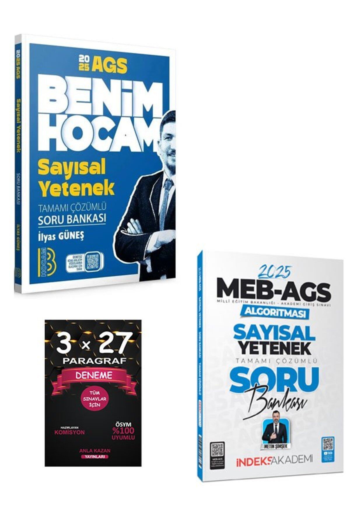 Anla Kazan Yayınları Benim Hocam+İndeks Akademi 2025 MEB-AGS Sayısal Yetenek Soru Bankası Set+AnlaKazan Paragaraf