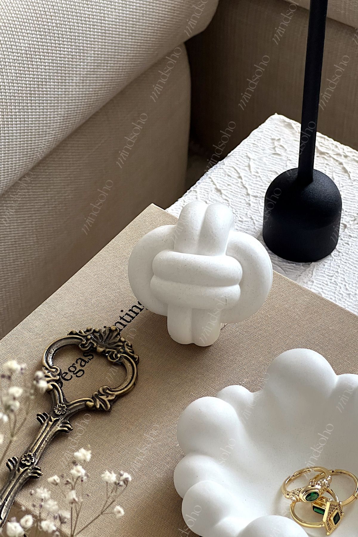 mindsoho Vernikli(Wax) Dekoratif Düğüm Şeklinde Obje Küçük | 6x7cm