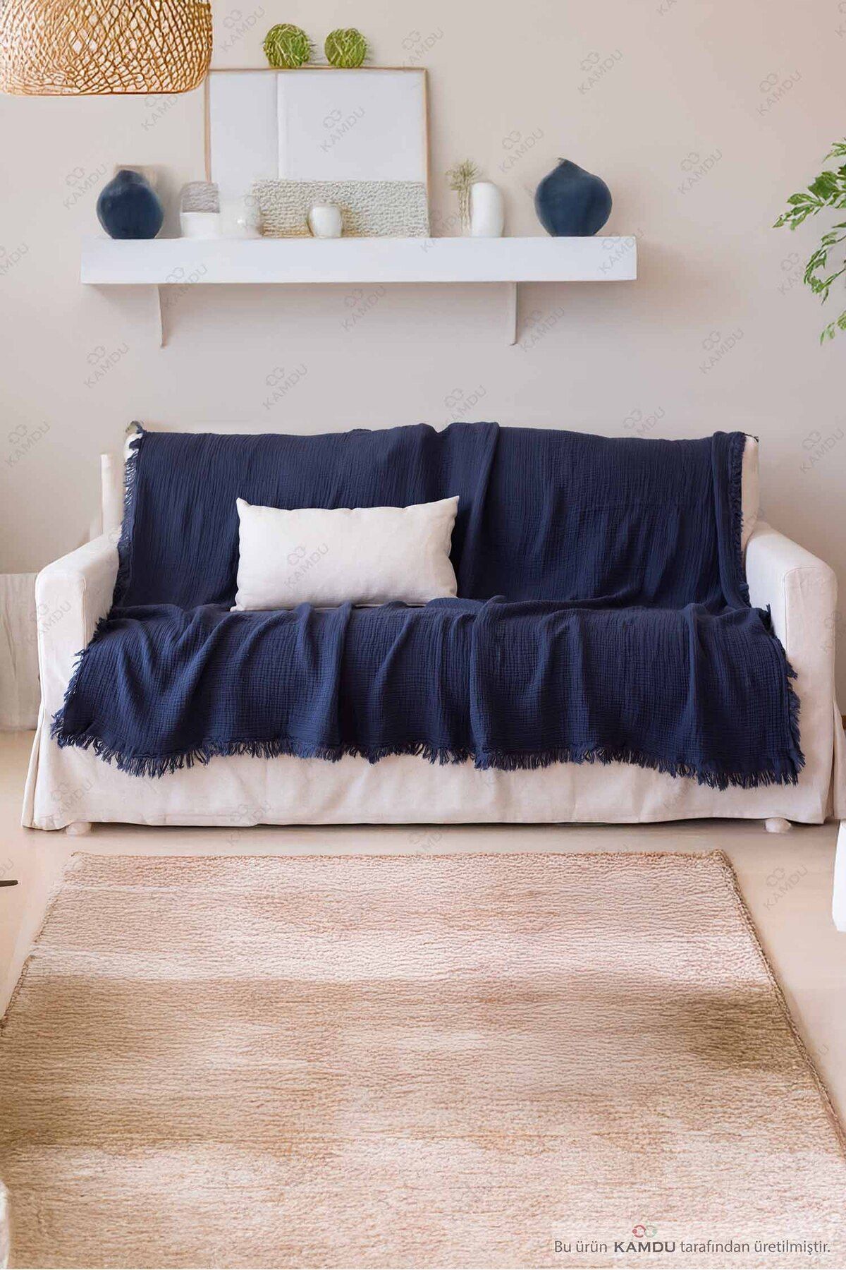 CASMAYA 160x200cm Lüks Koltuk Örtüsü, %100 Müslin Pamuk Koltuk Örtüsü, Çok Amaçlı Örtü,