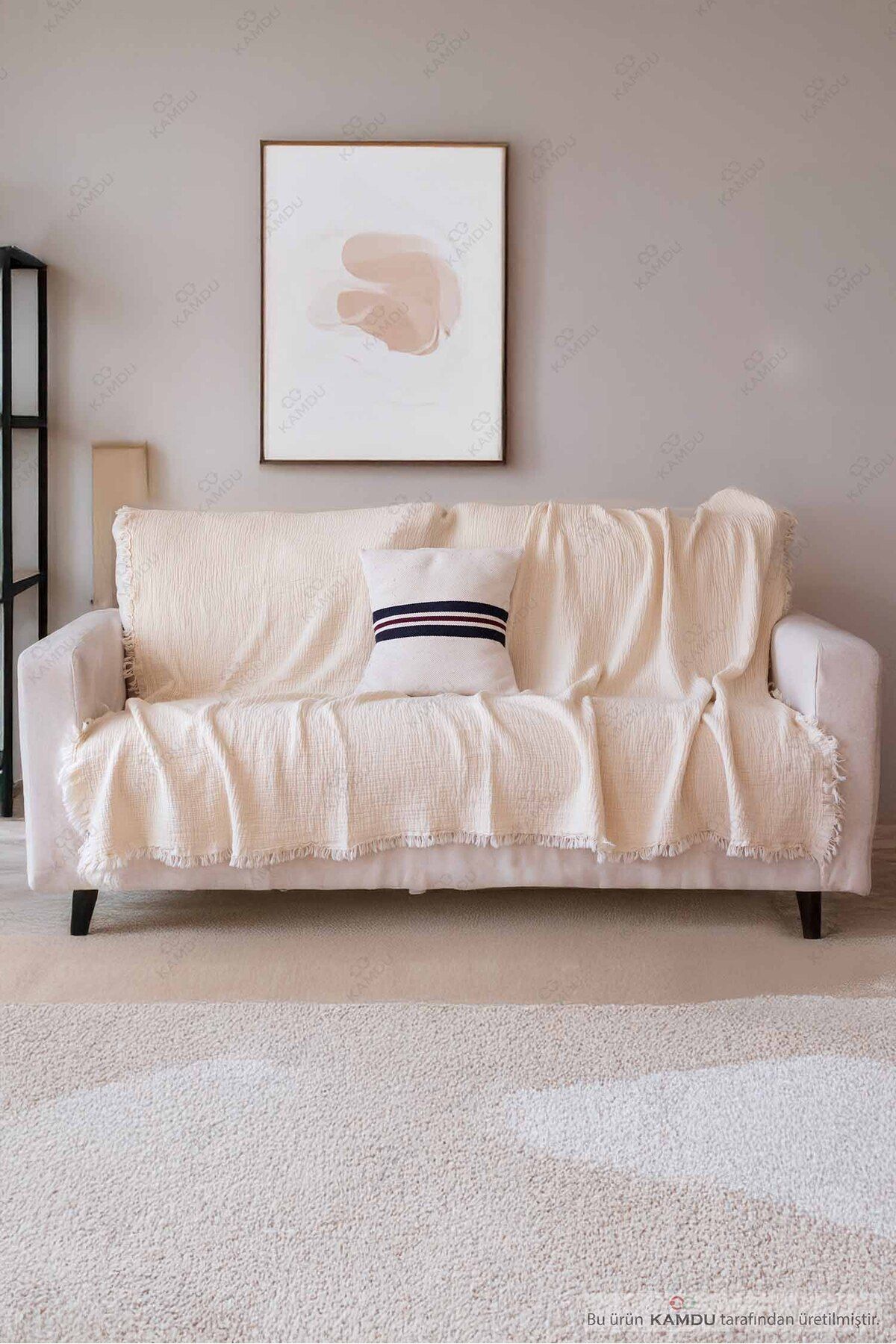 CASMAYA 160x200cm Lüks Koltuk Örtüsü, %100 Müslin Pamuk Koltuk Örtüsü, Çok Amaçlı Örtü,