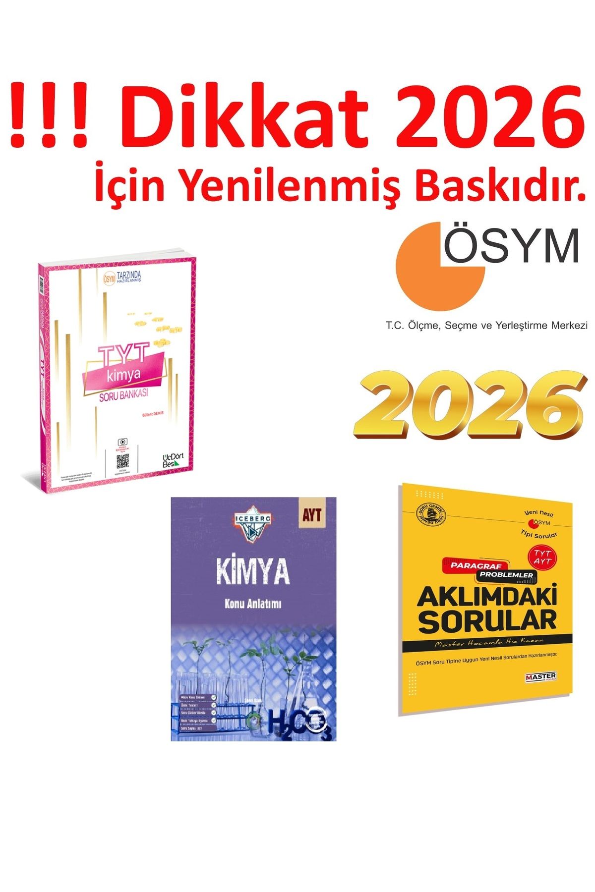 Üç Dört Beş Yayıncılık Üç Dört Beş Yayıncılık TYT Kimya Soru Bankası & Okyanus Yayıncılık AYT İceberg Kimya Konu Anlatımı
