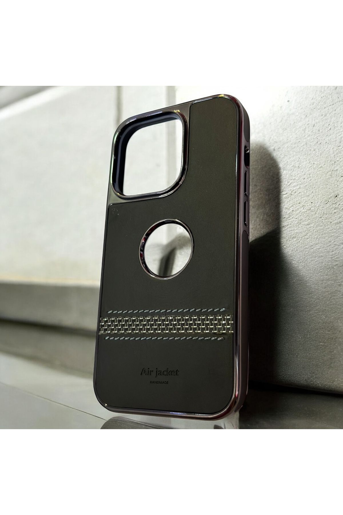 shop İPhone 14 Pro Deri Air Jacket İçi Kadife Telefon Kılıfı