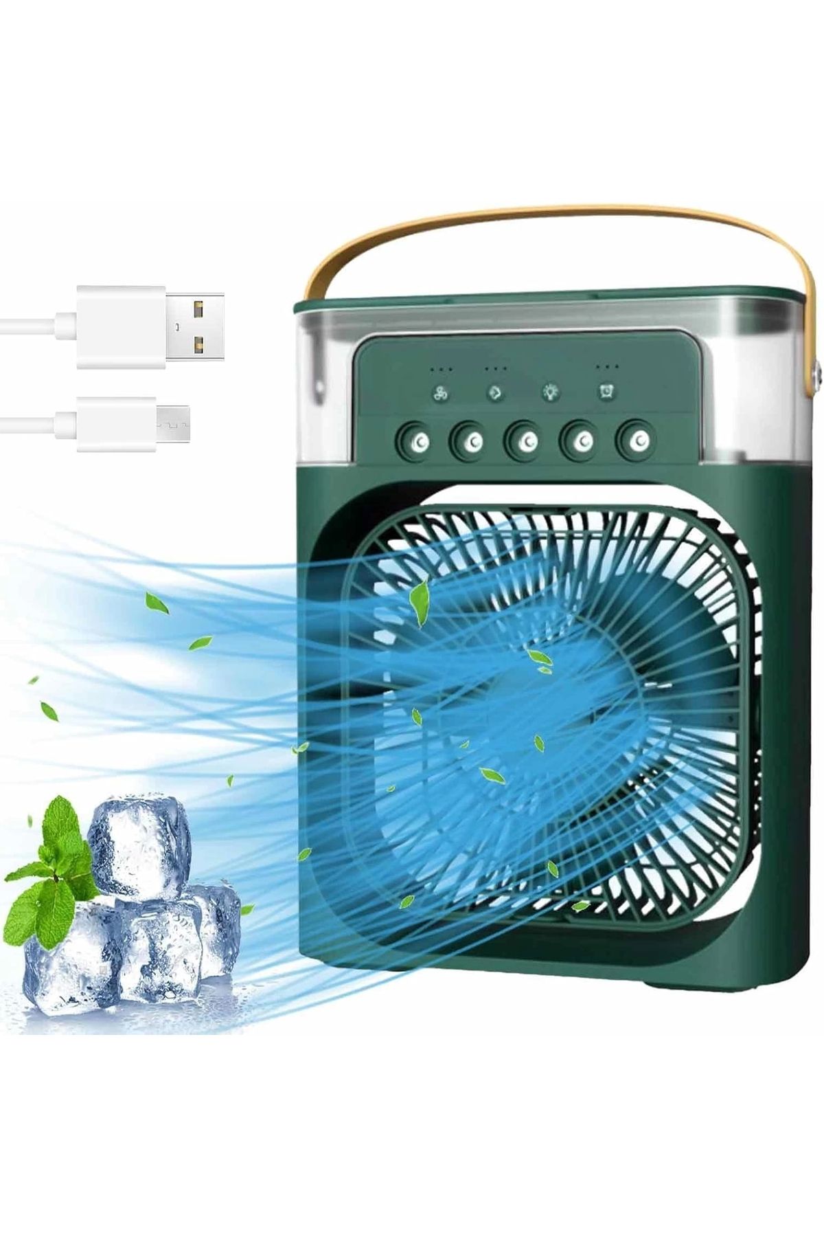 Blackbird Game Center Blic BWFN10 Yeşil Buzlu Vantilatör Mini Fan 5 Spreyli Su Püskürtmeli 600 ML Buhar Makinesi Nemlendir