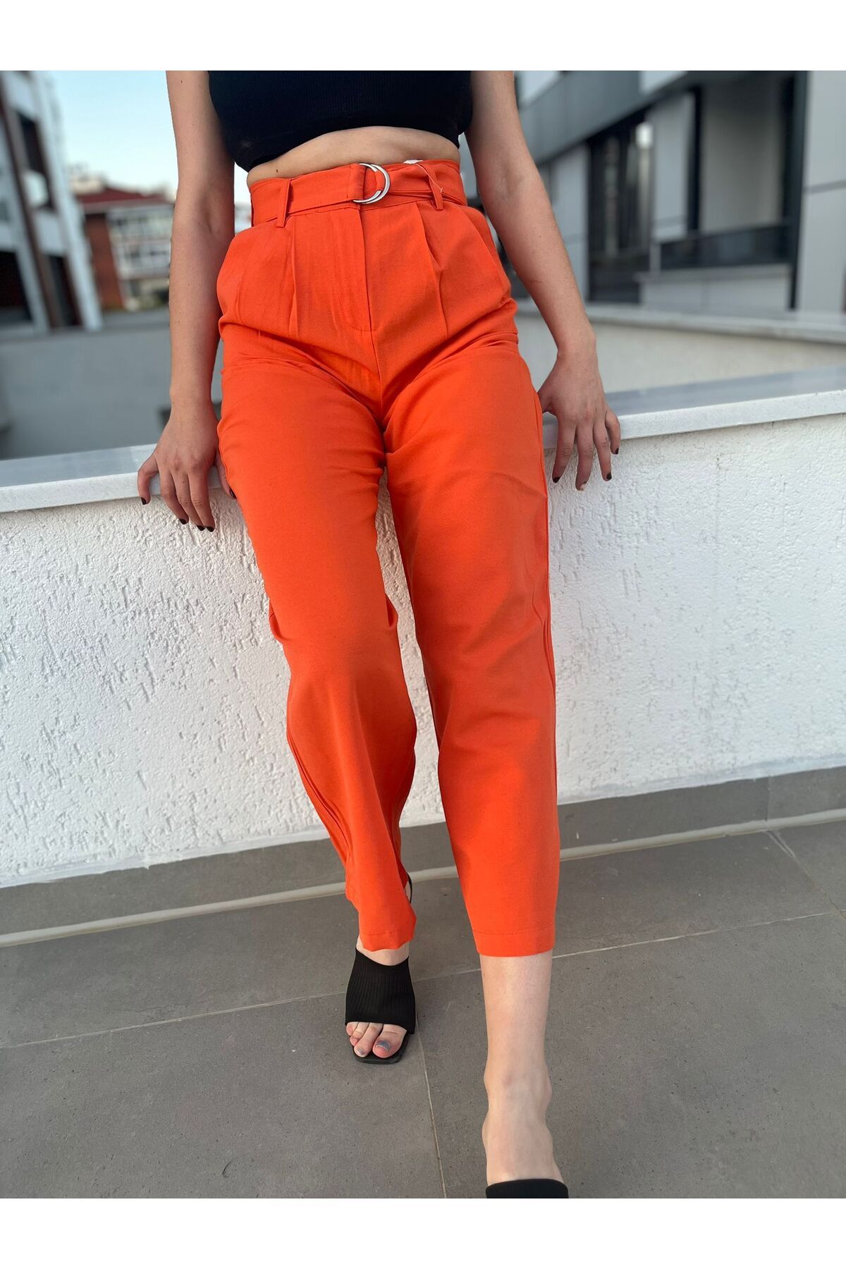 Butik Kemerli Palazzo Pantalon