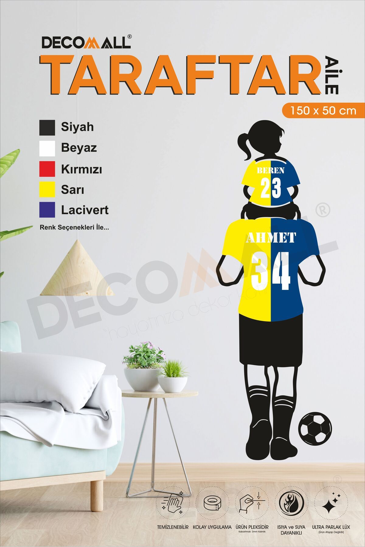 DECOMALL TT12 TARAFTAR AİLE TABLOSU PLEKSİ ULTRA LÜX TAKIM TABLO DEKORASYON TABLO BABA-KIZ