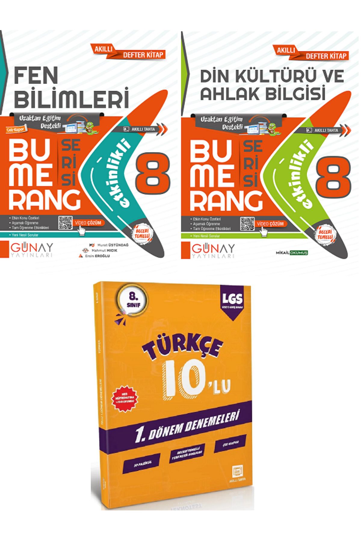 Efsane Yayınları 8.Sınıf Günay Etkinlikli Fen Bilimleri + Din Kültürü Bumerang Serisi + 10'Lu Türkçe Deneme HEDİYE