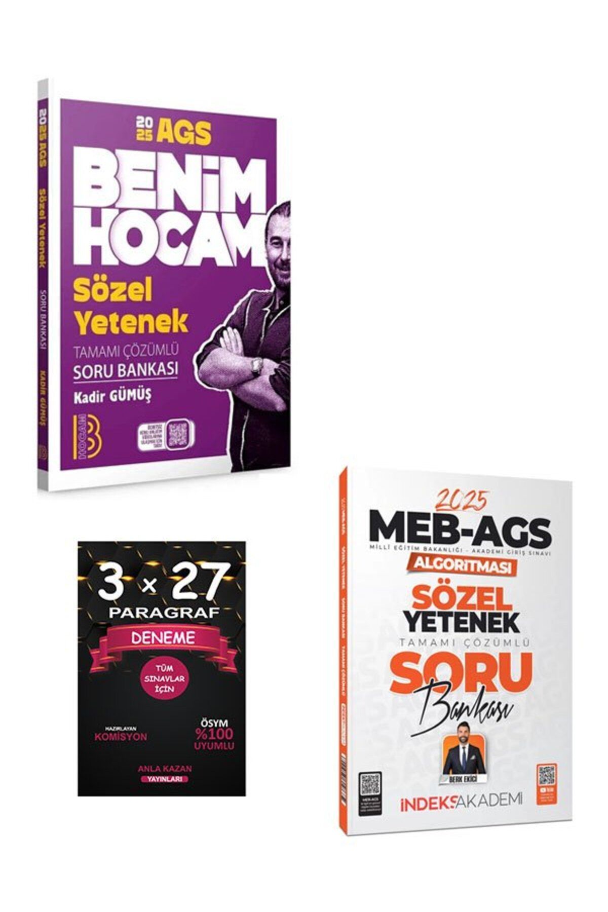 Anla Kazan Yayınları Benim Hocam+İndeks Akademi 2025 MEB-AGS Sözel Yetenek Soru Bankası Çözümlü
