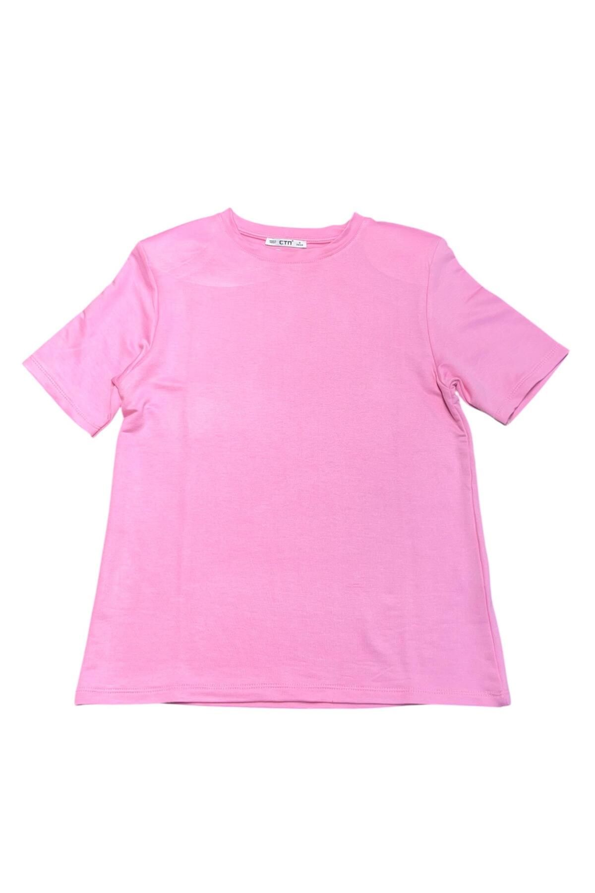 Ctn Kadın Şık Bisiklet Yaka Modal T-Shirt
