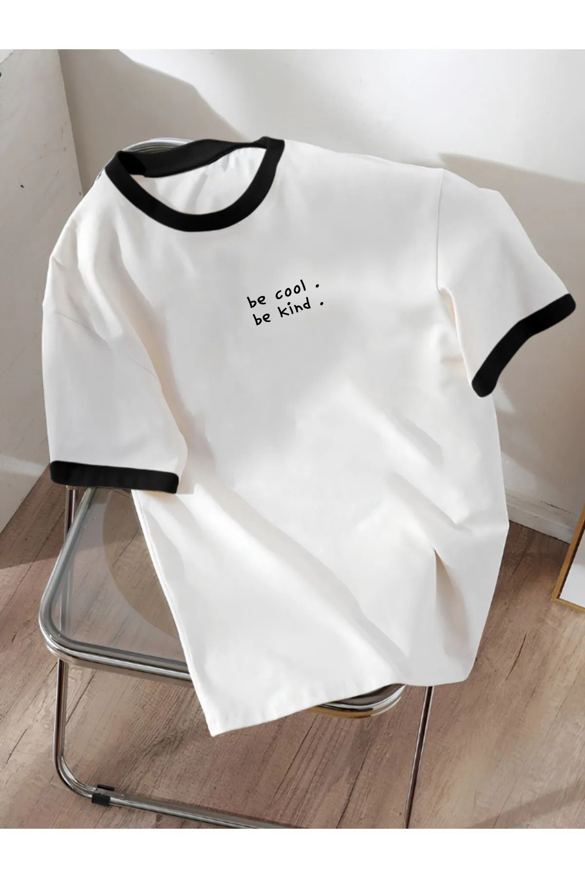 Agolady Oversize Biyeli Be Cool Baskılı Oversize Pamuklu T-Shirt