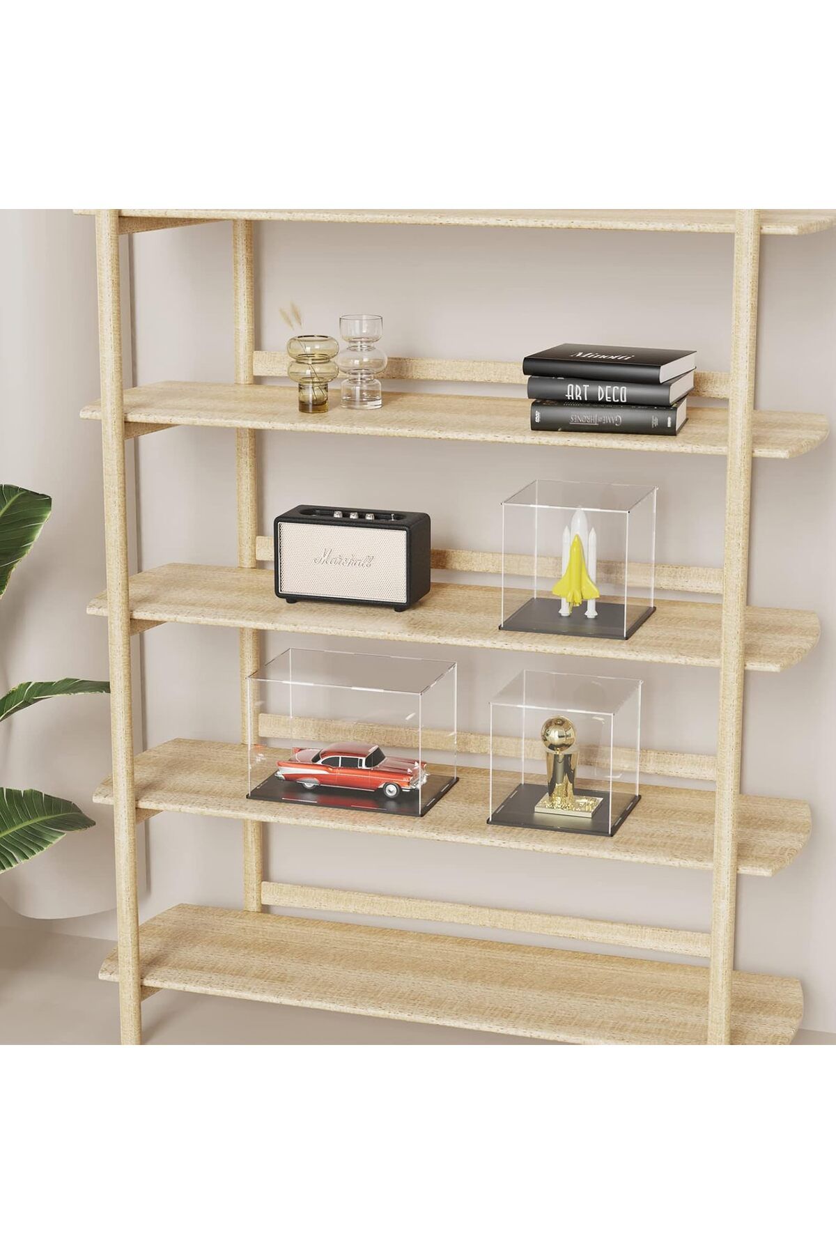 Generic-Acrylic Display Case, Cube Acrylic Boxes for Display, Clear Display with Matte Black Base 5