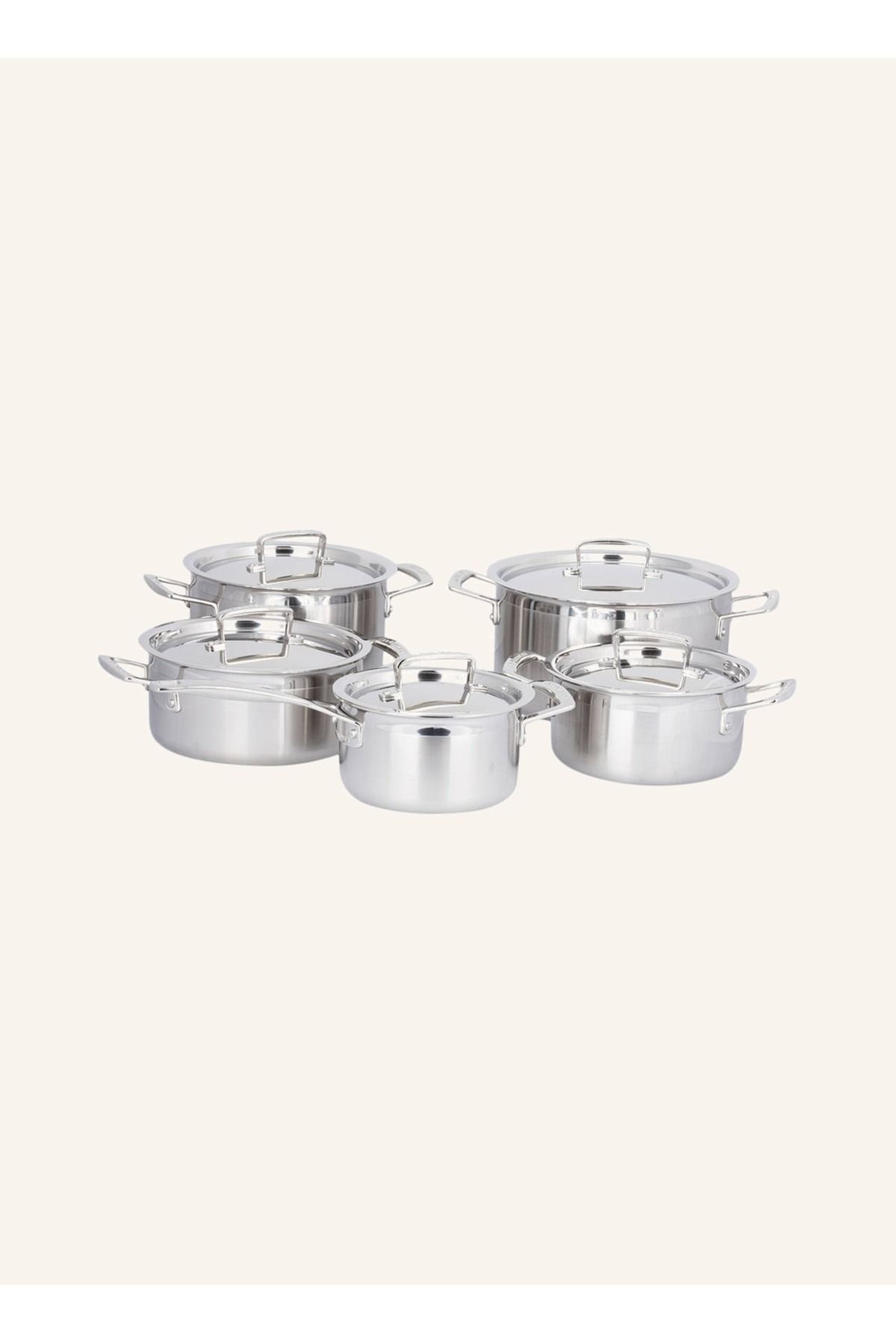 Le Creuset 10 Parça 3 Katmanlı Tencere Seti İndüksiyon Uyumlu, Fırın Dayanıklı