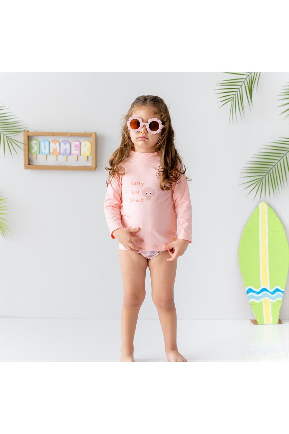 Mama Yoyo Baby Kids Uv Korumalı Uzun Kollu Mayo Seti // Shell fotoğrafı 2 (önizleme)