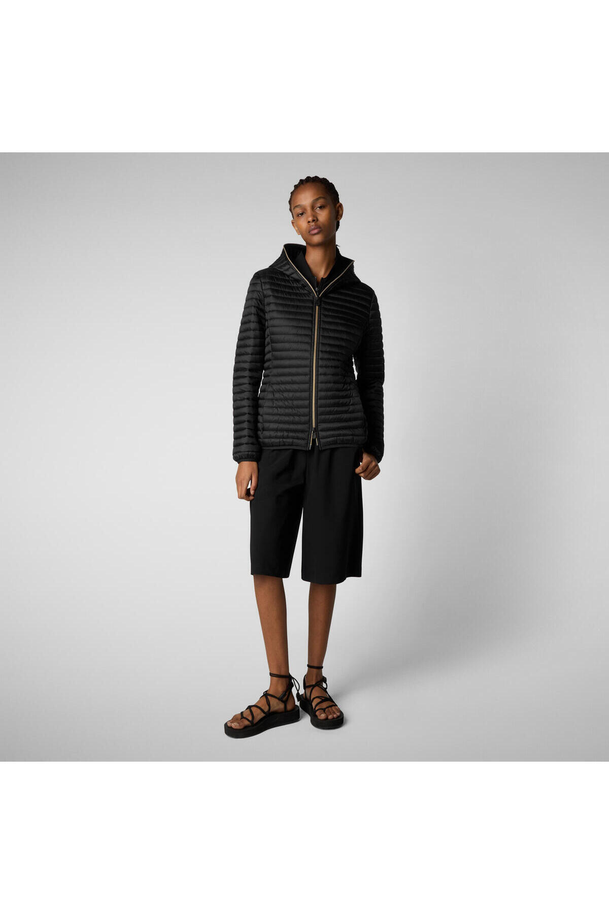 SAVE THE DUCK  Kadın Kapüşonlu Mont Siyah - Alexa - Görsel 2