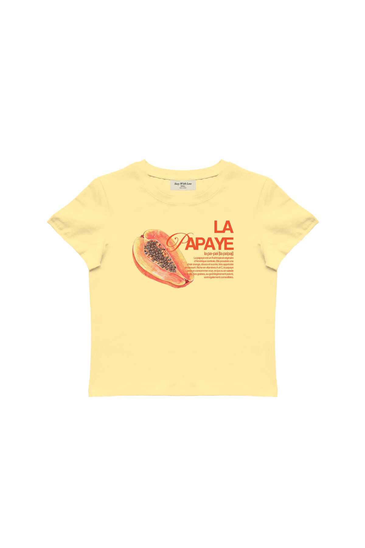 lethestudios La Papaye Baskılı Baby Tee Crop Top