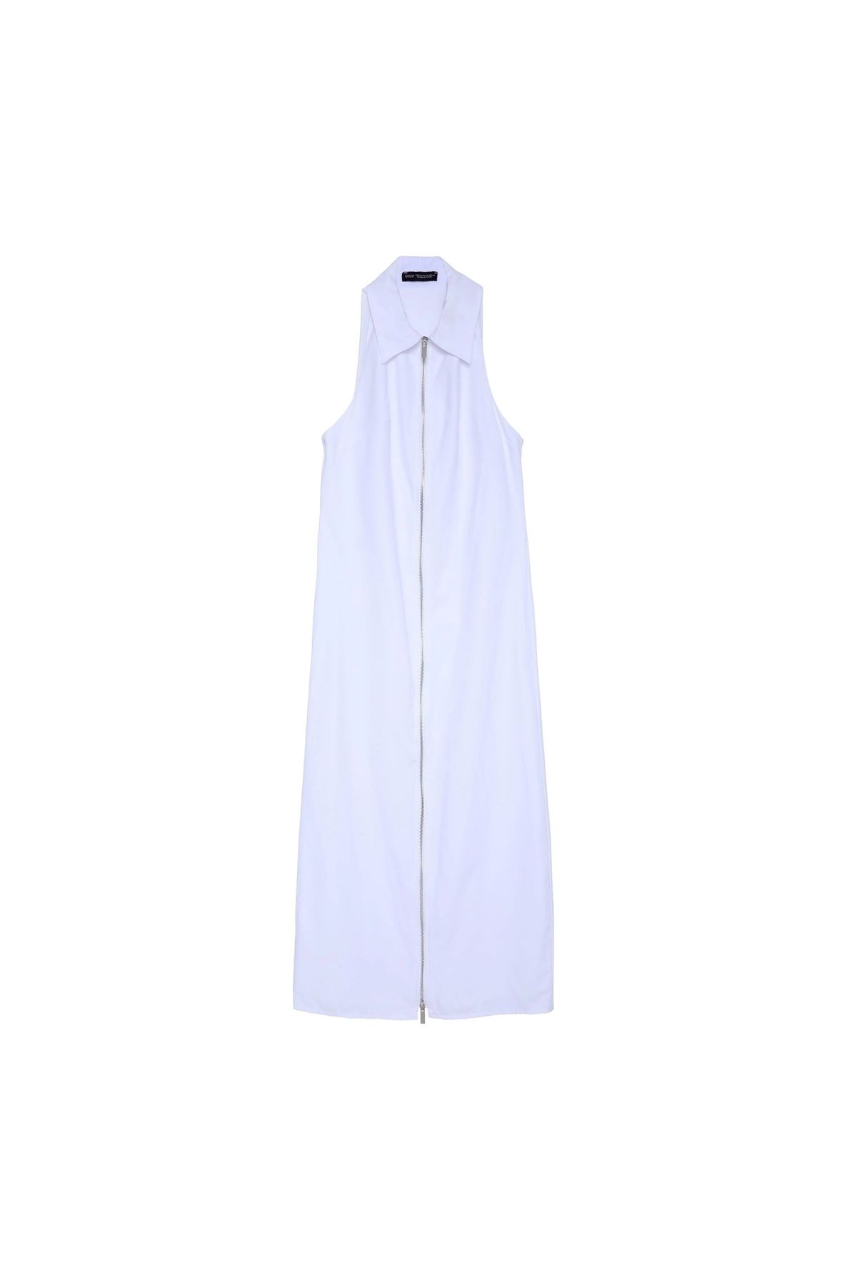 OllaCollection Fermuar Detaylı Elbise Beyaz