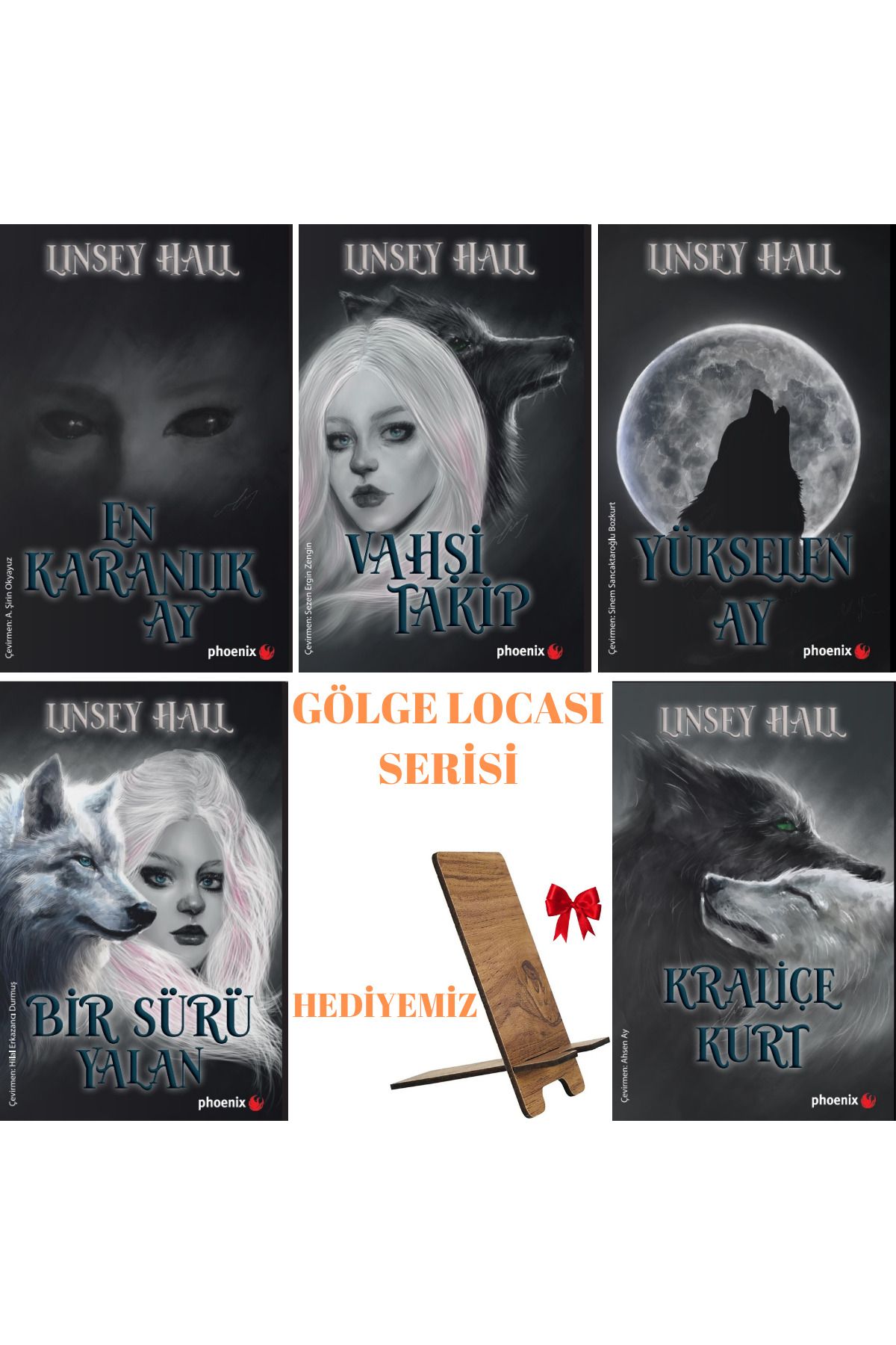 Phoenix Yayınevi LİNSEY HALL GÖLGE LOCASI SERİSİ / VAHŞİ TAKİP - YÜKSELEN AY - EN KARANLIK AY - KRALİÇE KURT