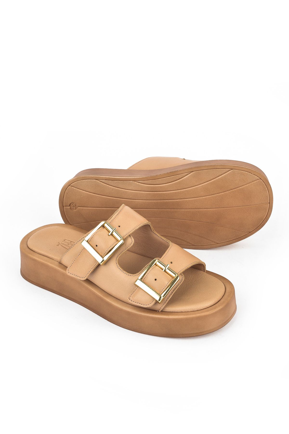 Ziya-, Women's Genuine Leather Slippers 1511032Z5009 Nude 4
