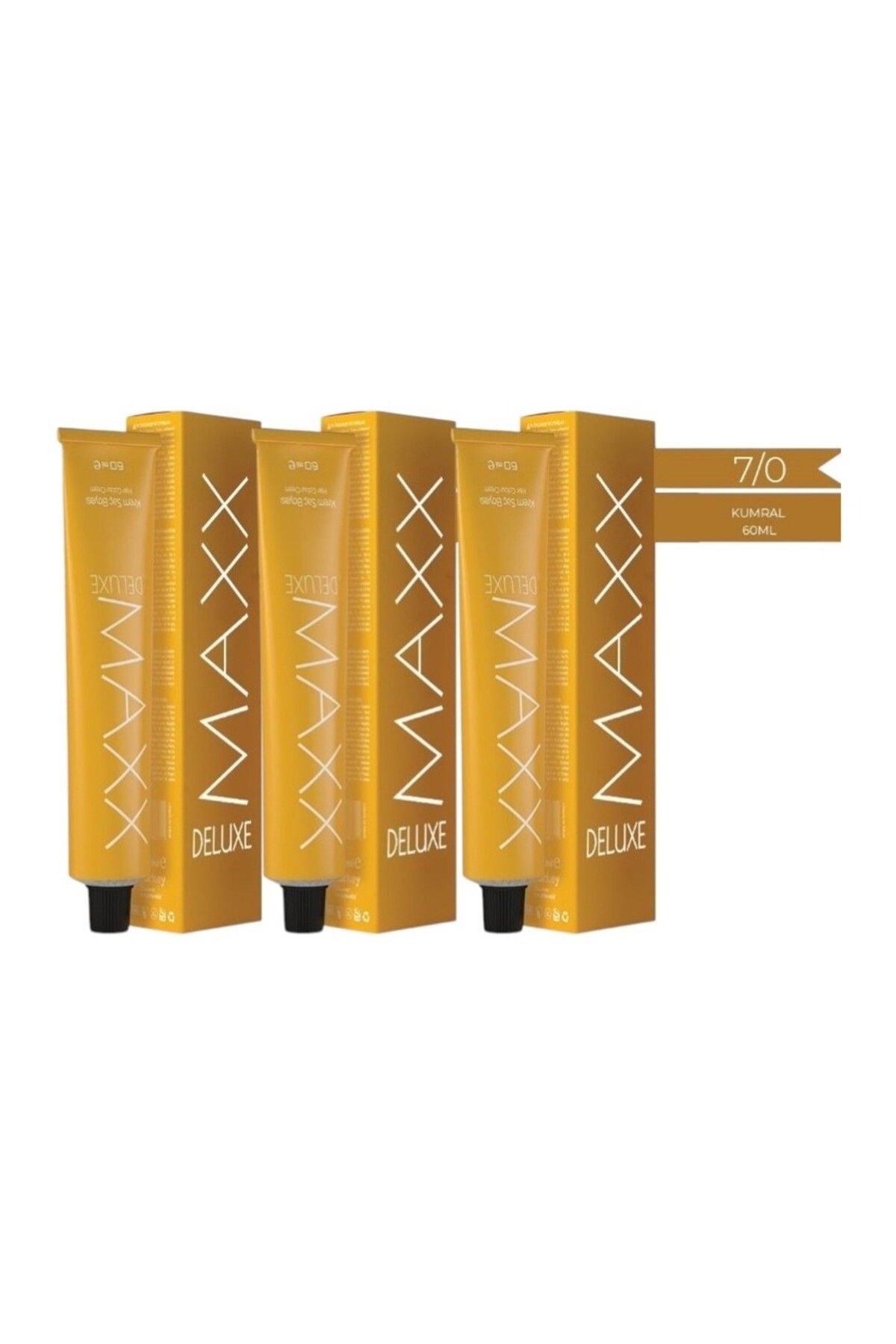 MAXX DELUXE 7.0 Kumral Krem Tüp Boya -60 ml 3 Adet