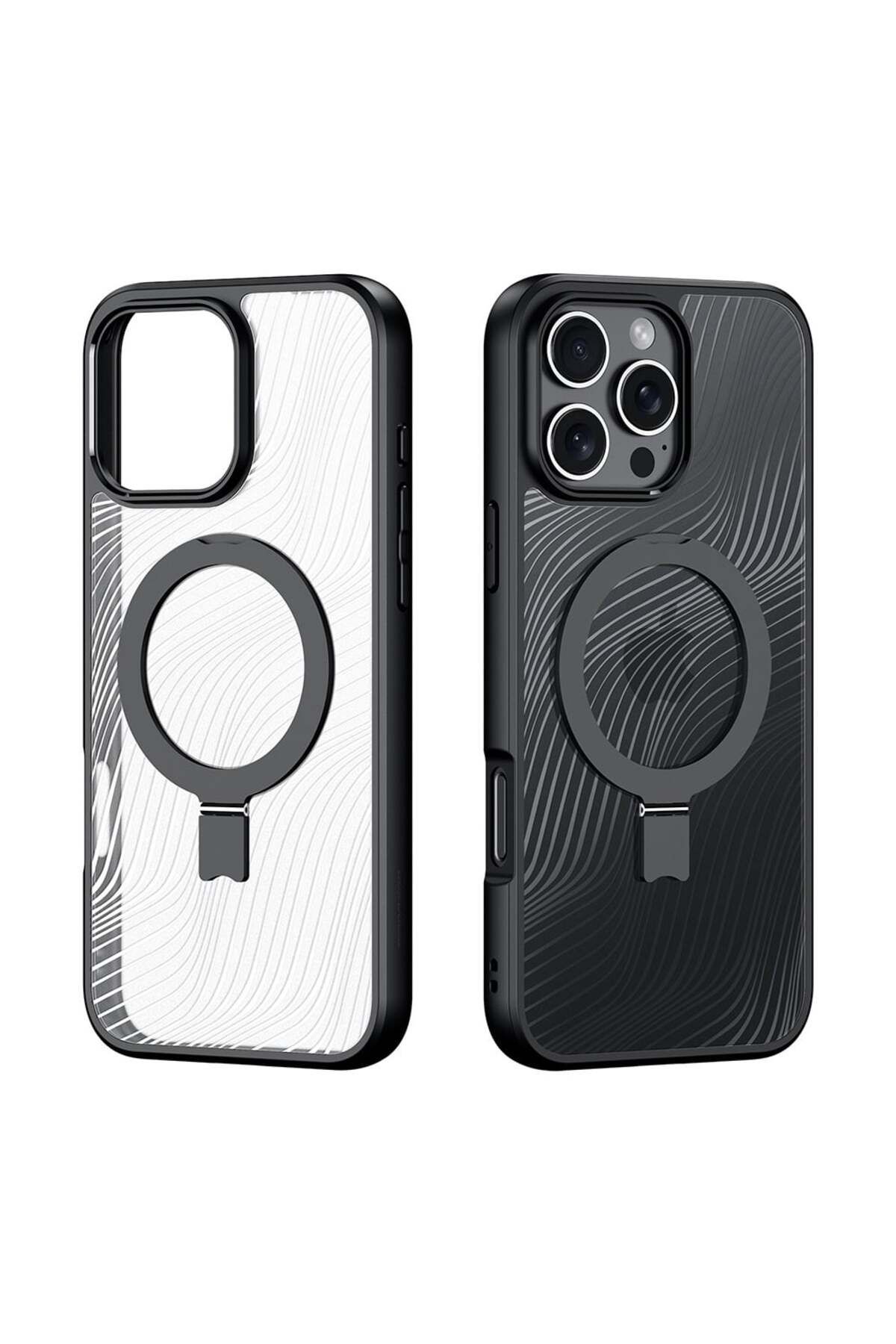 Dux Ducis-IPhone 16 Pro Case - Dux Ducis Aimo MagSafe Magnetic Stand - Black 2