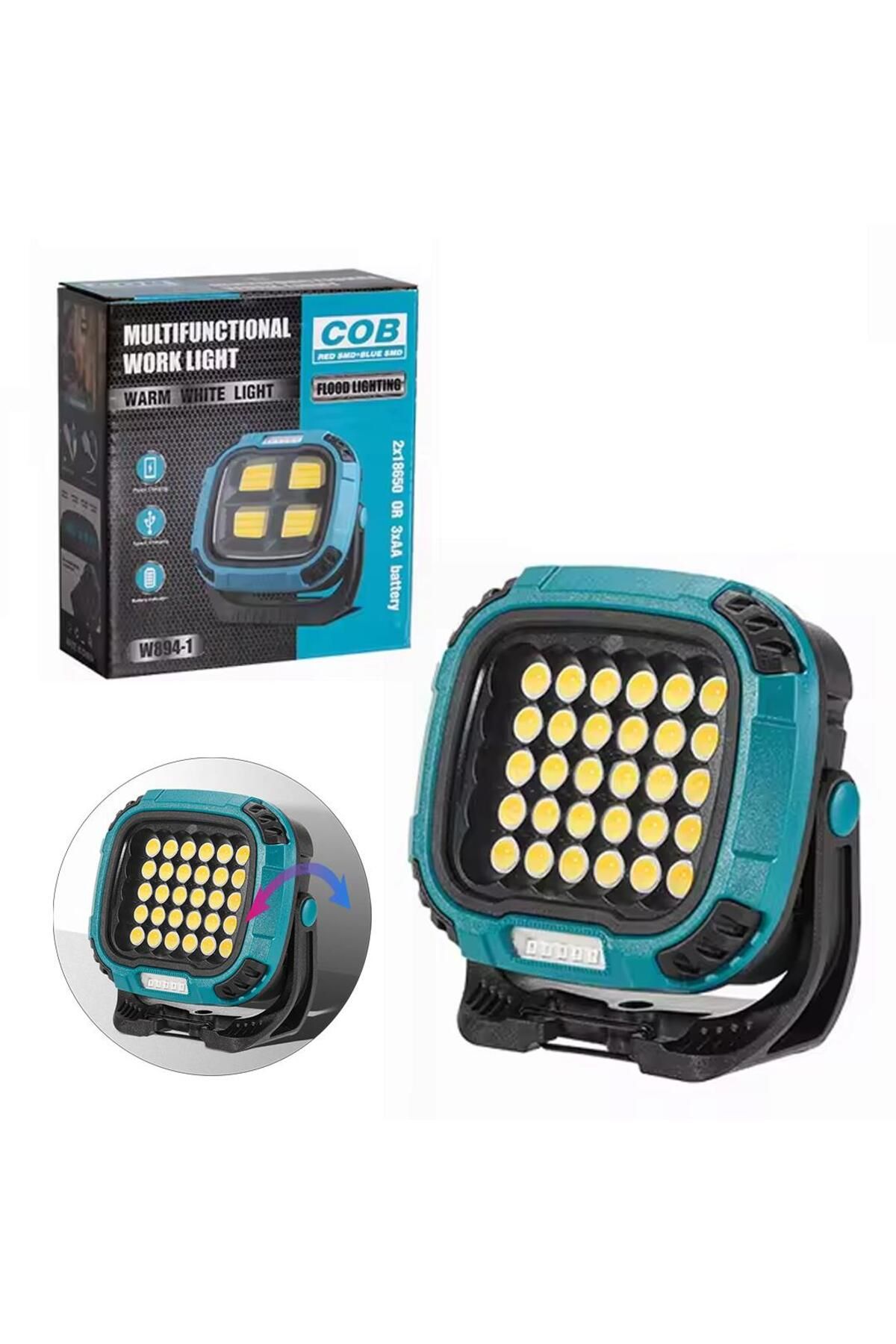 Powermaster MX-W893 4000K - 7000K - Kırmızı 30 COB Ledli 30 Watt Çok Fonksiyonlu Çalışma Lambası (Po