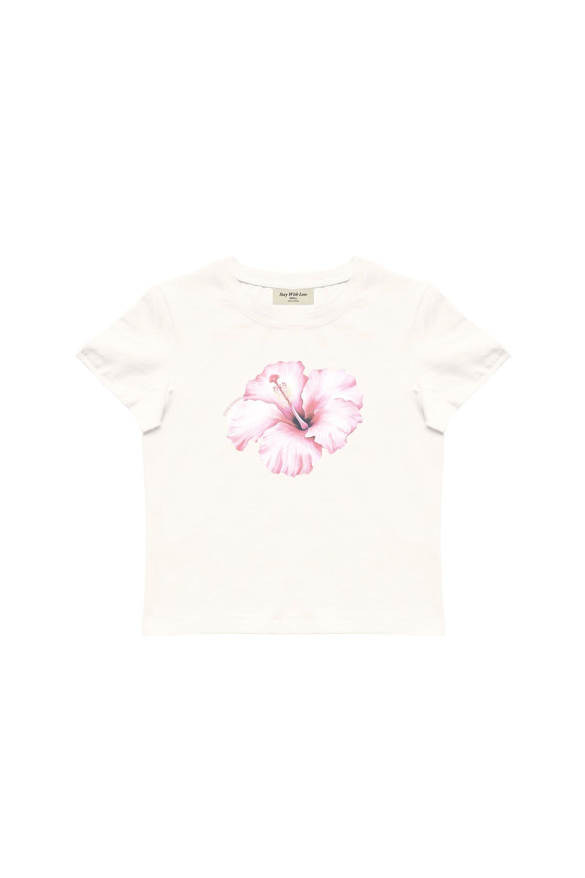 lethestudios Hibiscus Baskılı Baby Tee Crop Top