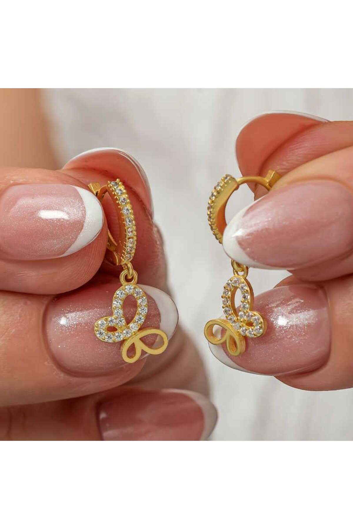 alsepeteavm Gümüş Sallantılı Gold Halka Kadın Küpe