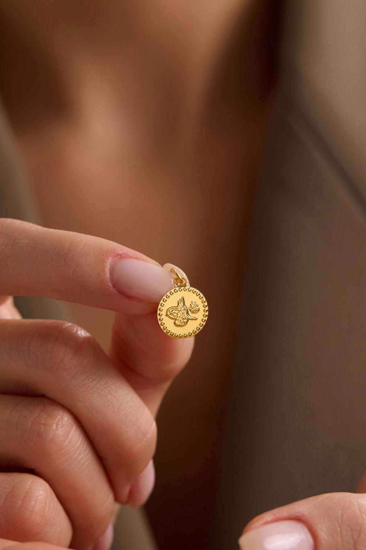 Bayar Gold 14 Ayar Altın Orta Boy Tuğra Kolye Ucu 1,3 cm