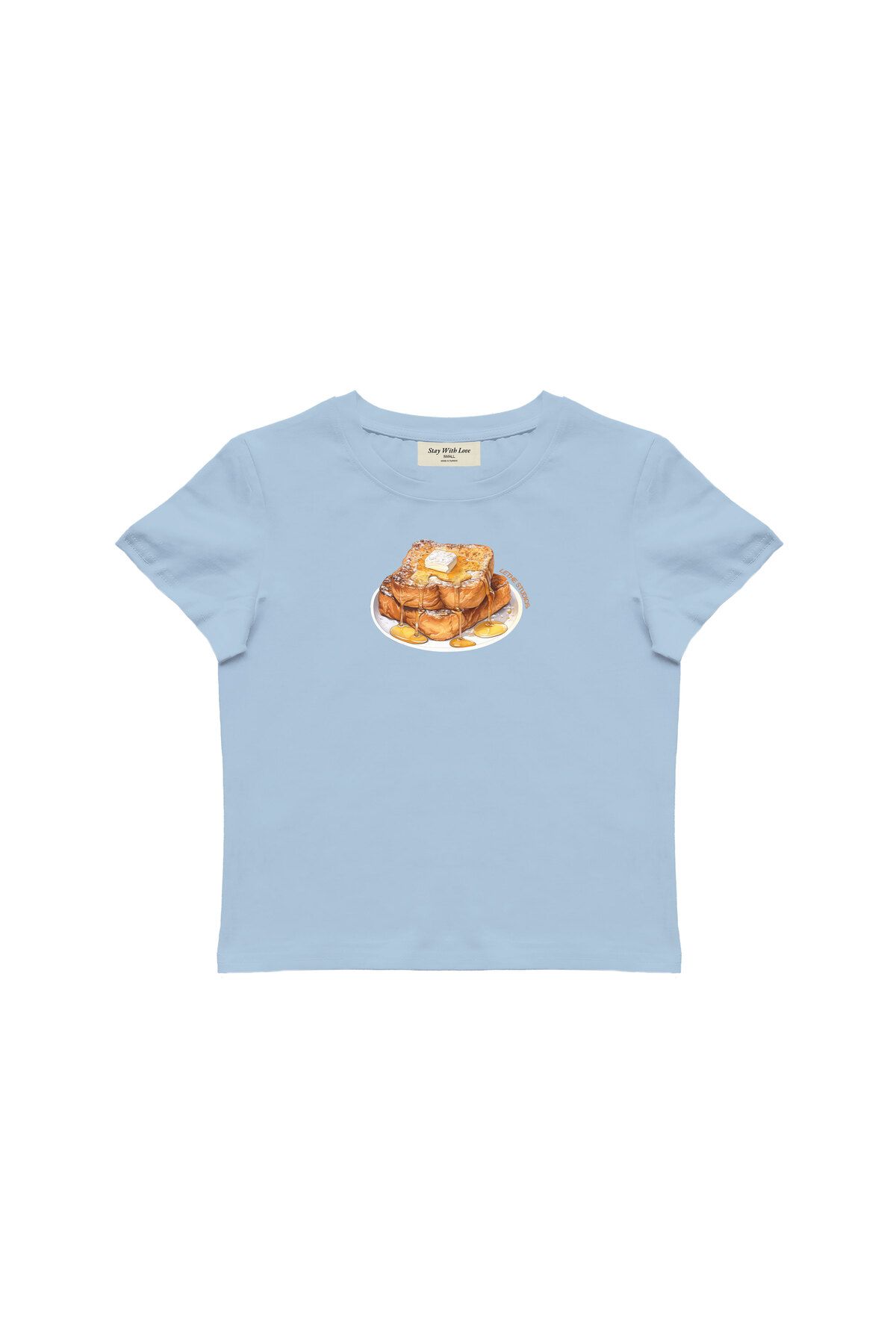 lethestudios French Toast Baskılı Baby Tee Crop Top