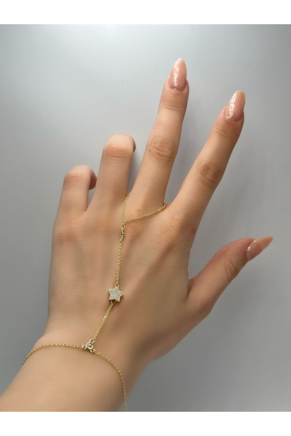 MyladyAccessoriess Zirkon Taş Detaylı Yıldız Çelik Şahmeran