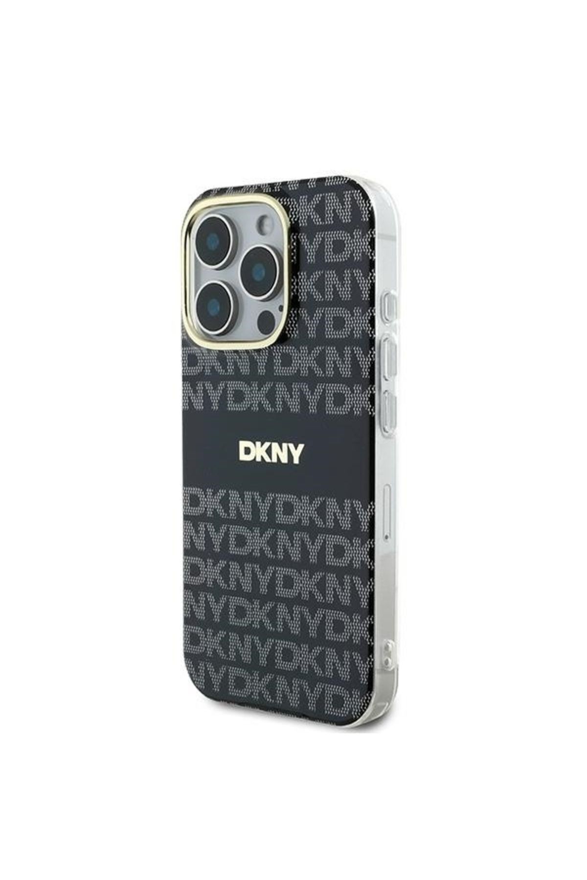 Dkny-Case for iPhone 16 Pro - DKNY Hardcase Repeat Texture Pattern With Stripe (DKHMP16LHRHSEK) - Black 6