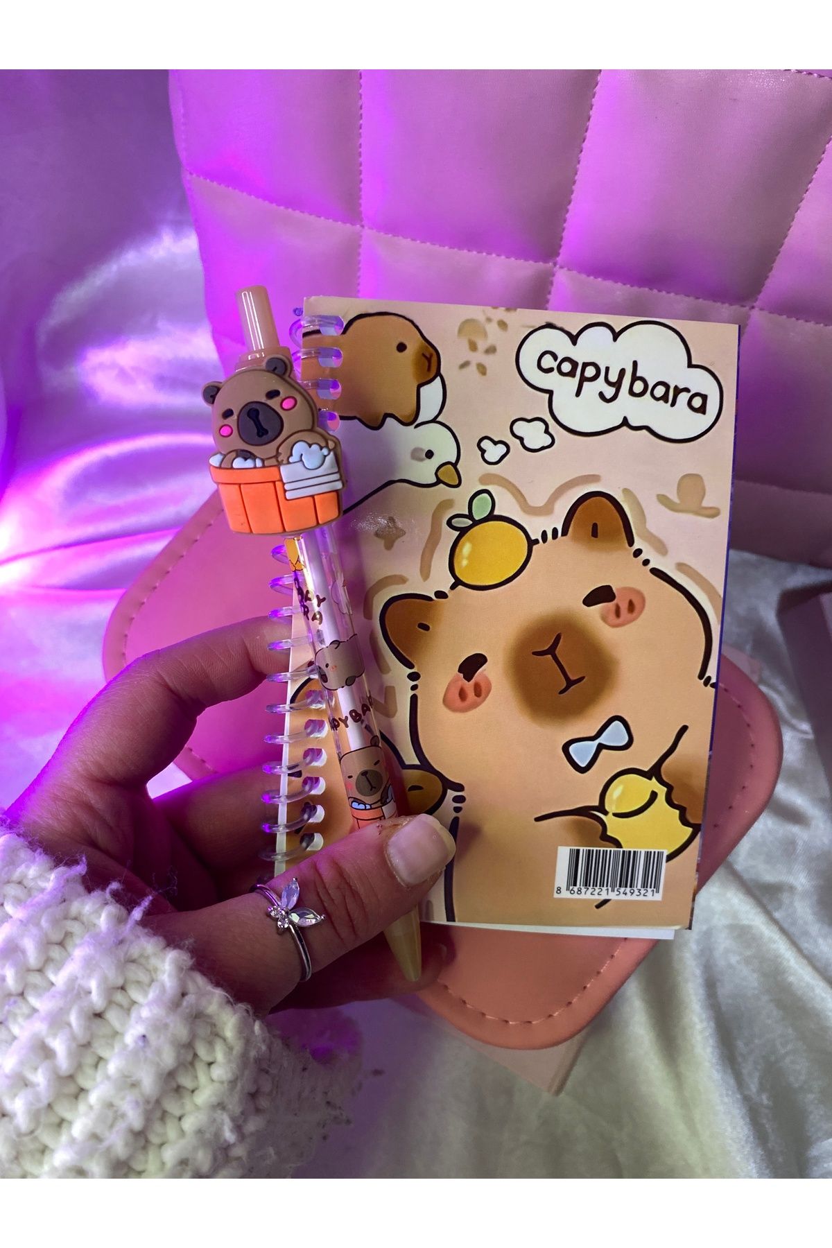 TATLIŞ Sevimli capybara kalem ve defter seti (not defteri) hediyelik set
