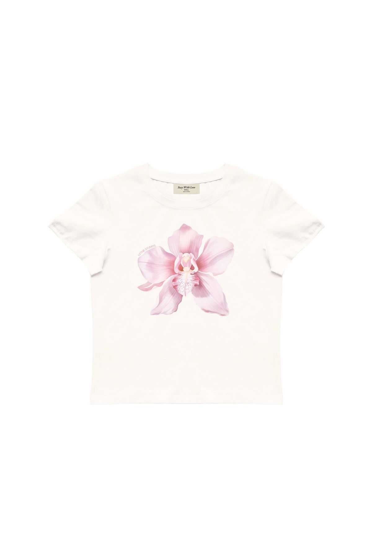 lethestudios Lilium Baskılı, Çiçek Desenli Baby Tee Crop Top