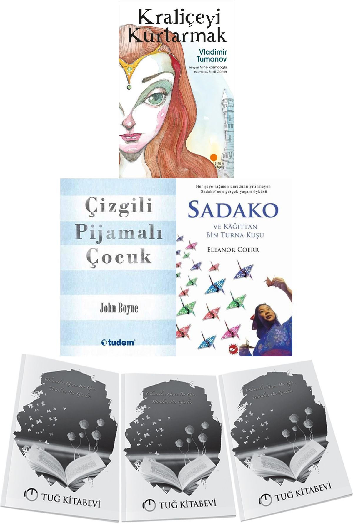 Günışığı Kitaplığı Kraliçeyi Kurtarmak - Çizgili Pijamalı Çocuk - Sadako 3lü Set + Hediyeli