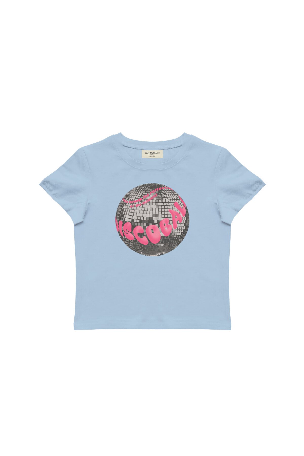 lethestudios Moment Of Dance Basklı, Disko Topu Desenli Baby Tee Crop Top
