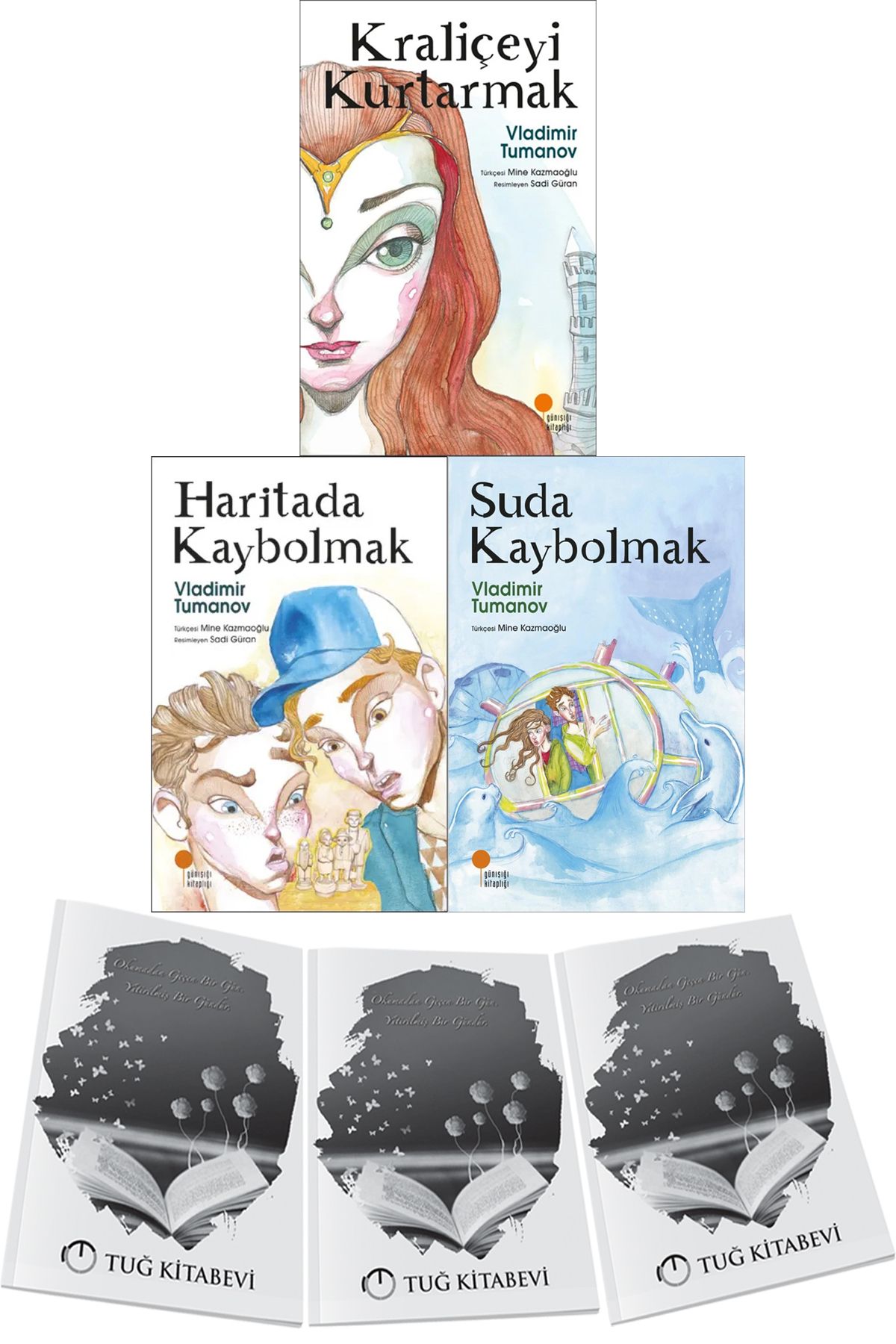 Günışığı Kitaplığı Kraliçeyi Kurtarmak - Haritada Kaybolmak - Suda Kaybolmak 3lü Set Vladimir Tumanov + Hediyeli
