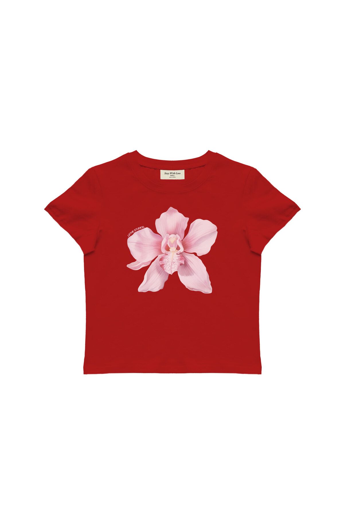 lethestudios Lilium Baskılı, Çiçek Desenli Baby Tee Crop Top