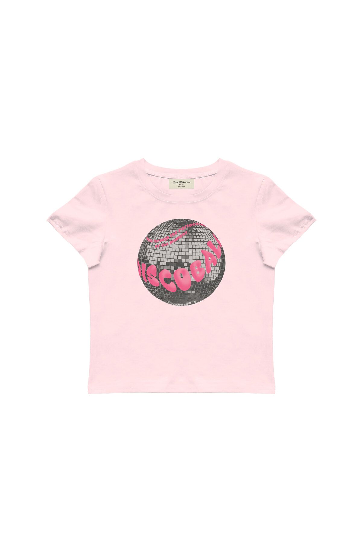 lethestudios Moment Of Dance Basklı, Disko Topu Desenli Baby Tee Crop Top
