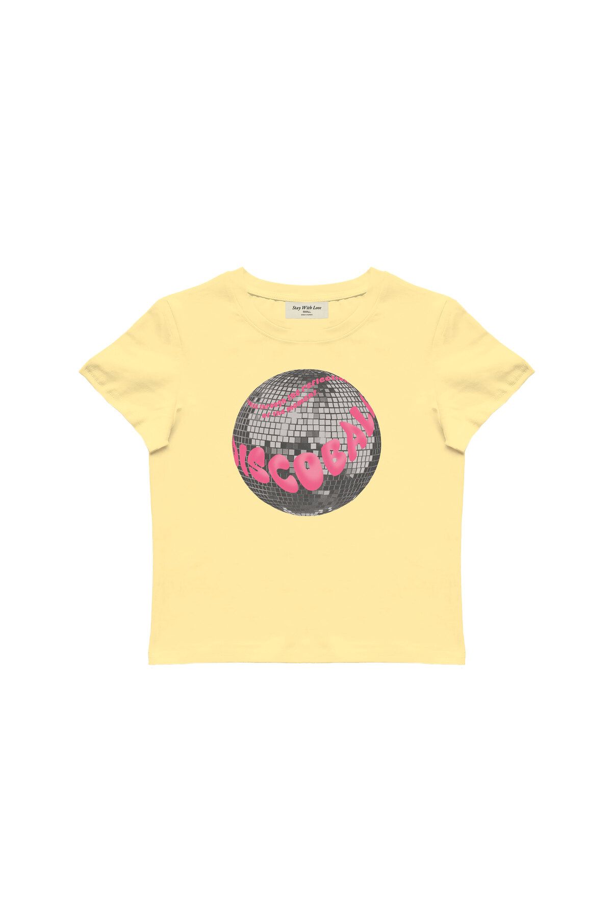 lethestudios Moment Of Dance Basklı, Disko Topu Desenli Baby Tee Crop Top
