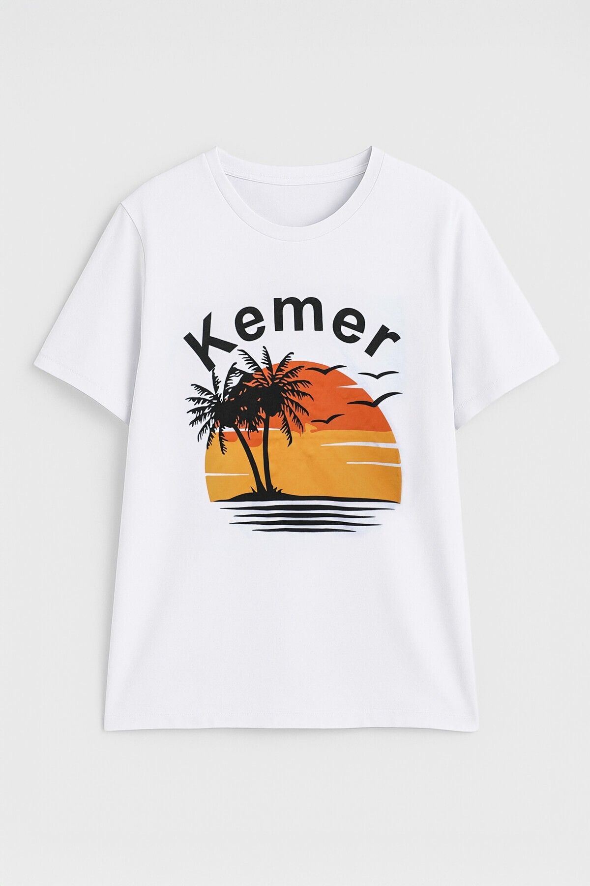 MARKAPIA WOMAN Kadın Bisiklet Yaka %100 Pamuk Kemer Baskılı Kısa Kollu T-Shirt