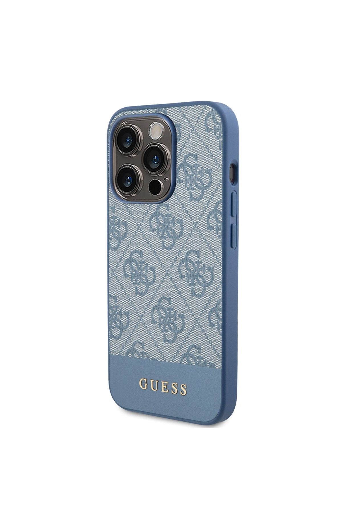Guess-Case for iPhone 15 Pro Max - Guess Hardcase 4G Stripe Collection (GUHCP15XG4GLBL) - Blue 4