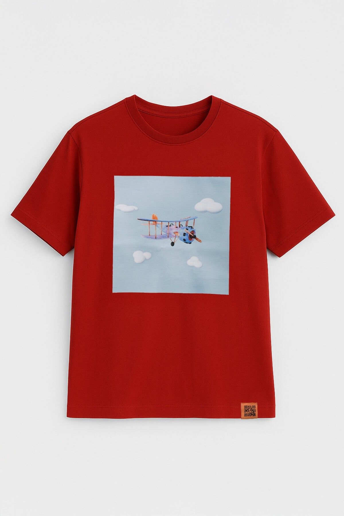 MARKAPIA WOMAN Kadın Bisiklet Yaka %100 Pamuk Helikopter Baskılı Kısa Kollu T-Shirt
