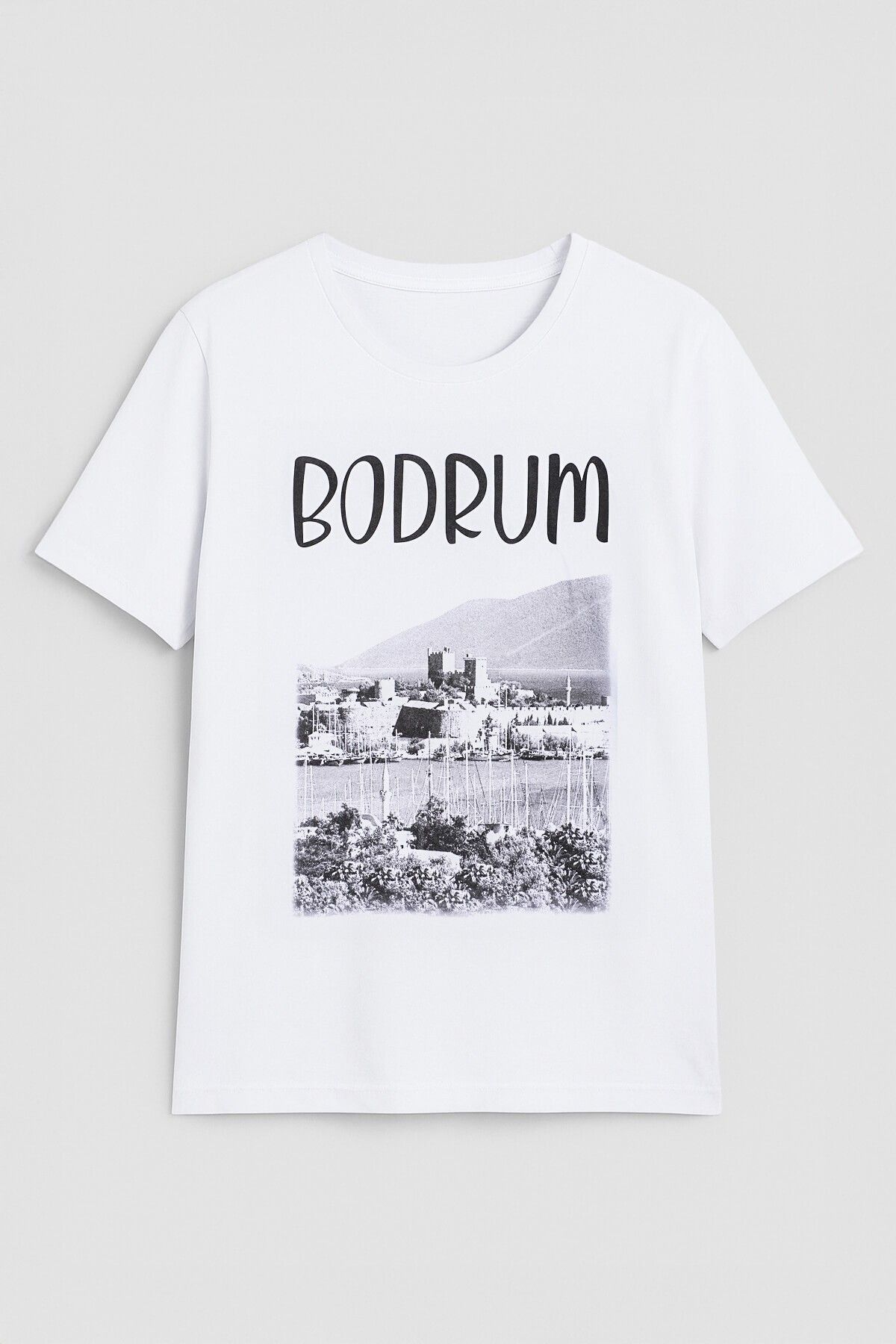 MARKAPIA WOMAN Kadın Bisiklet Yaka %100 Pamuk Bodrum Baskılı Kısa Kollu T-Shirt