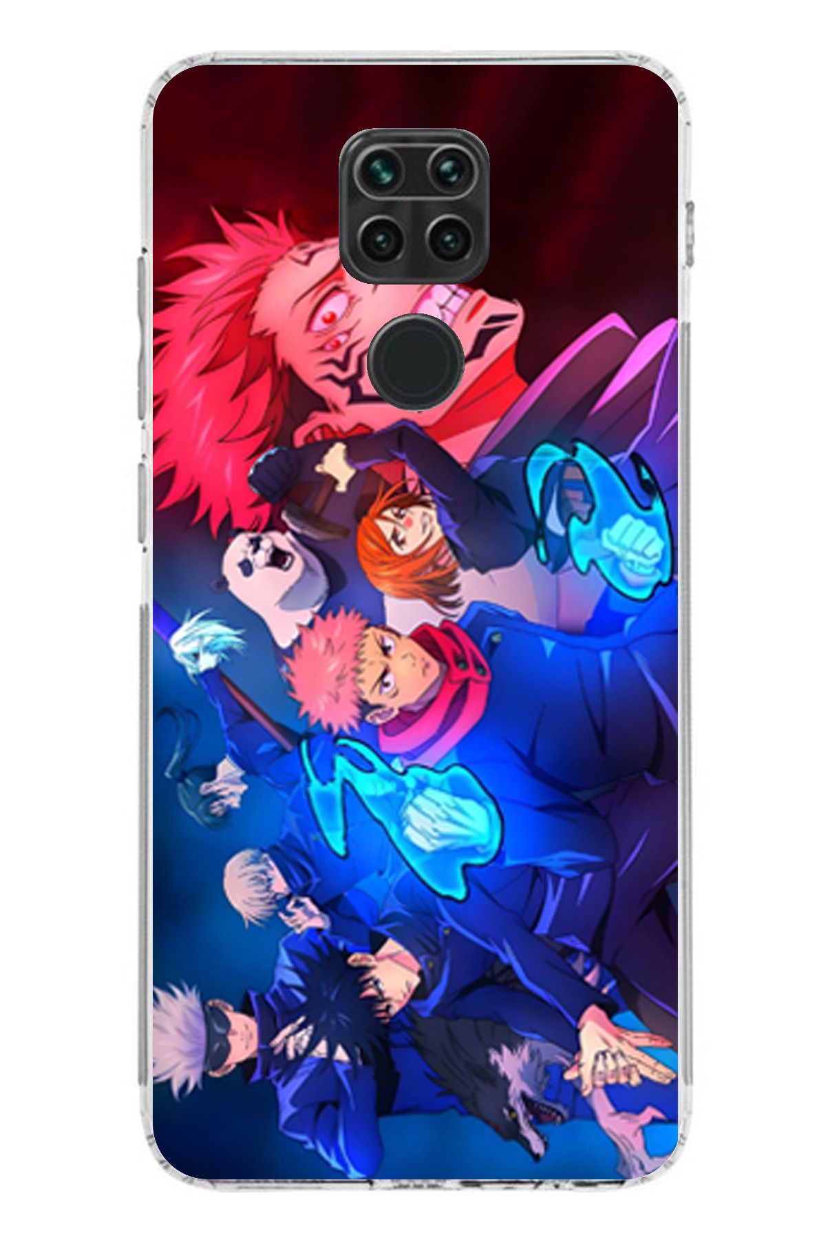 TechTree Redmi Note 9 Uyumlu Jujutsu Kaisen Şeffaf Silikon Kılıf